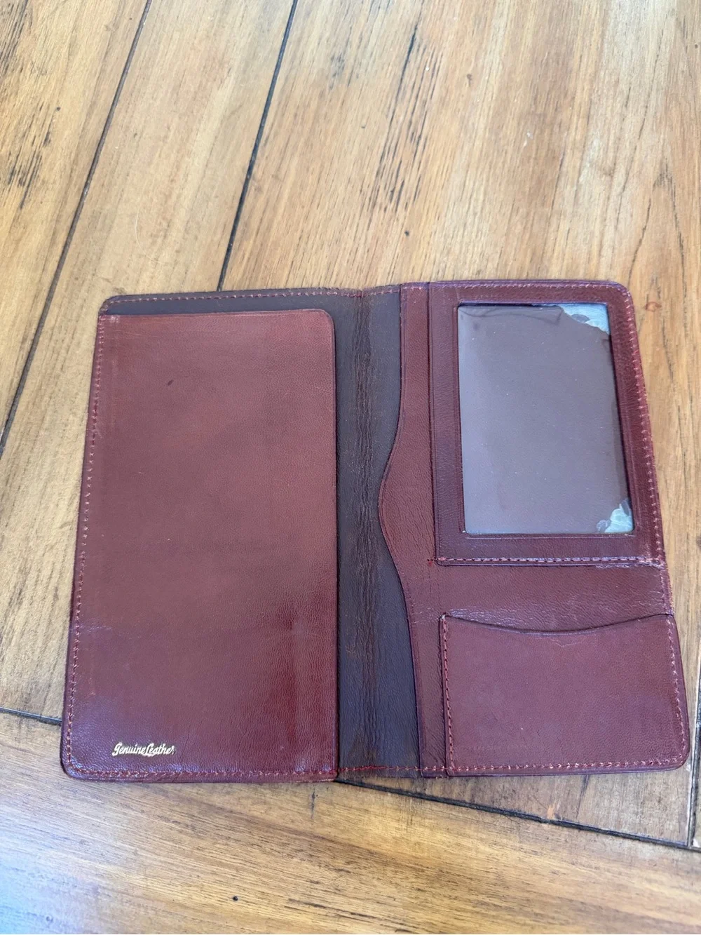 Genuine Leather Travel Wallet - Brown